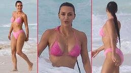 Kim Kardashian tatilde! Binlerce dolarlık bikinisiyle kameralara yansıdı